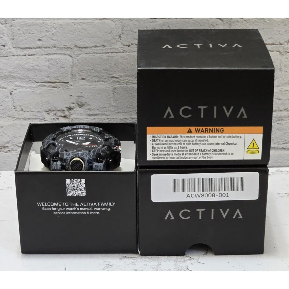 Activa X Invicta Digital Men's Watch 49mm Camouflage Black ACW8008-001 Brand New